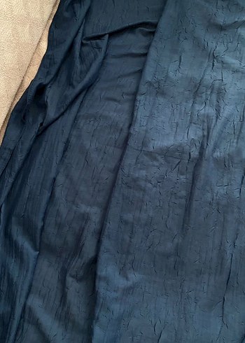 Mavi pamuk  Kadın eşarp kürk detaylı - Görsel 2