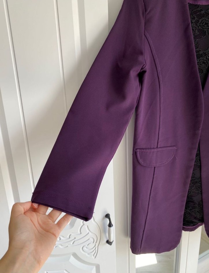 Mor Kadın Uzun Kollu Blazer Ceket - Görsel 2