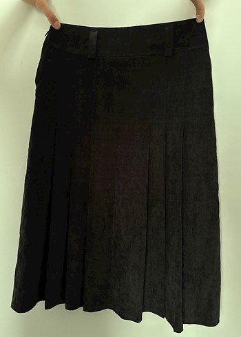 Siyah kadife midi etek - Görsel 4