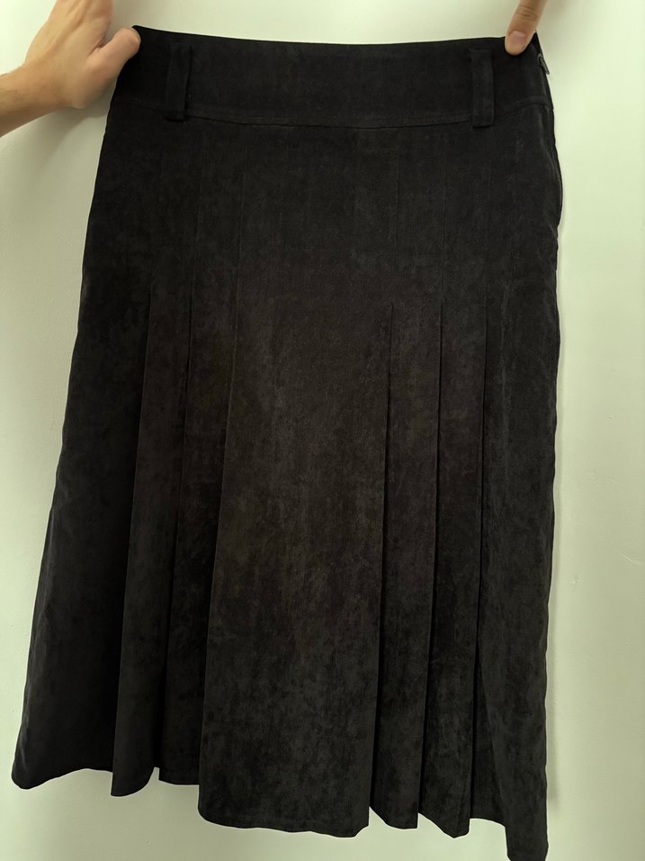 Siyah kadife midi etek - Görsel 2
