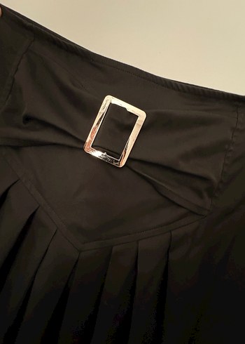 Tokalı siyah kumaş etek - Görsel 7