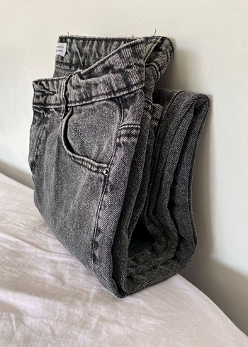 Gri Bol Yırtık Kadın Kot Pantolon - Görsel 3