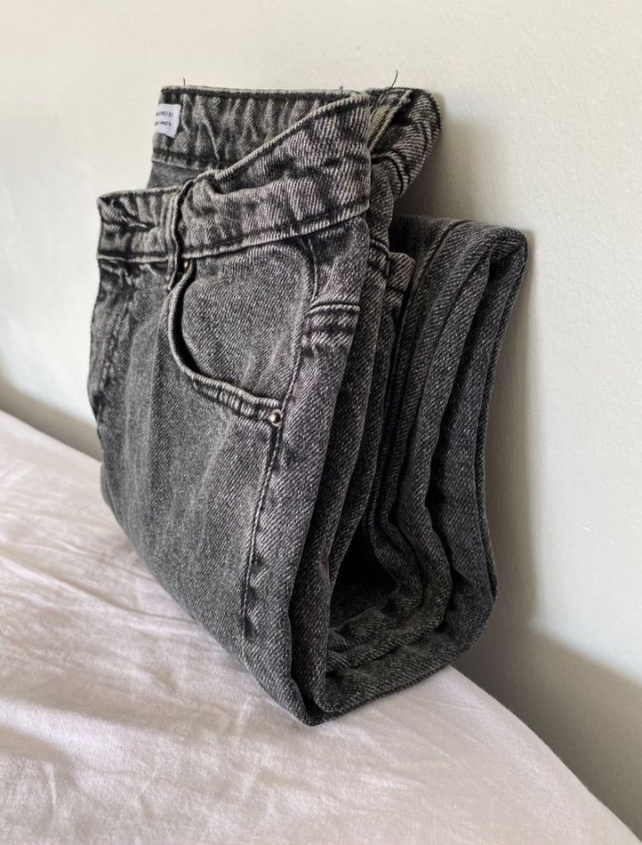 Gri Bol Yırtık Kadın Kot Pantolon - Görsel 3