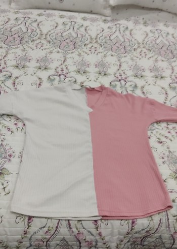 V Yaka, Düğmeli Kız Çocuk Tişörtü - Görsel 3