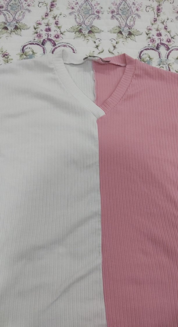 V Yaka, Düğmeli Kız Çocuk Tişörtü - Görsel 2