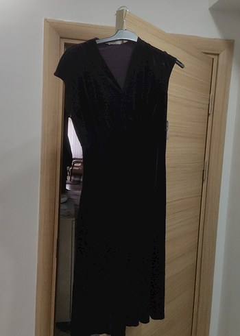 Mor Drapeli Uzun Kadın Abiye Elbise - Görsel 6