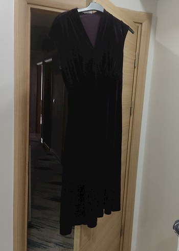 Mor Drapeli Uzun Kadın Abiye Elbise - Görsel 3