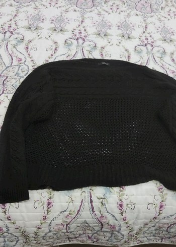 Siyah Örgü Kadın Triko - Görsel 3