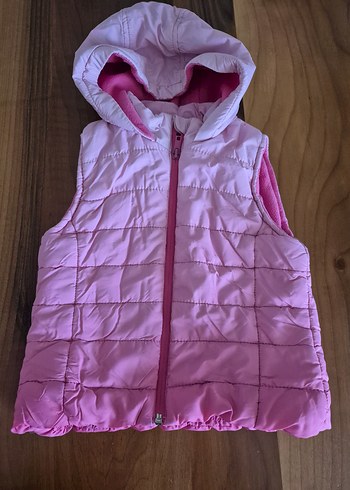Kız Çocuk Kapüşonlu Pembe Yelek