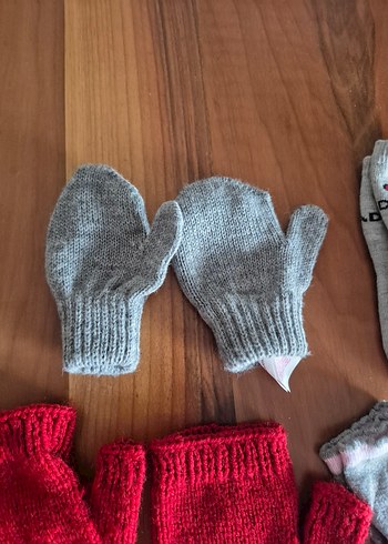 Kız Çocuk Gri Örgü Eldiven - Görsel 5