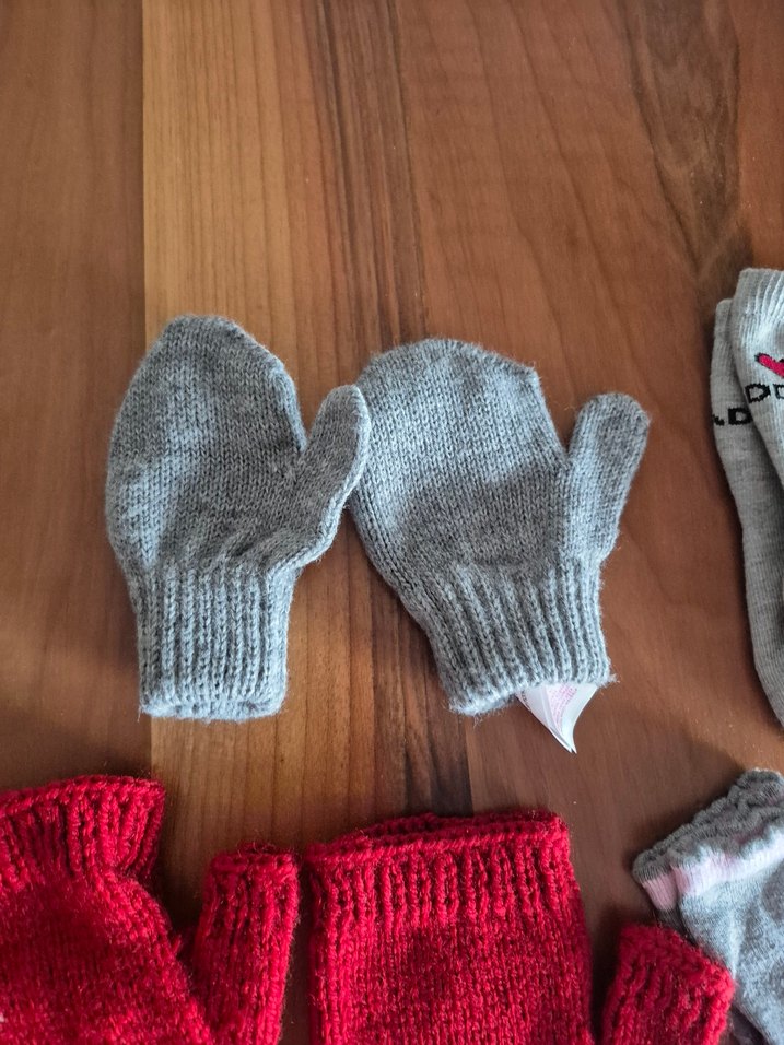 Kız Çocuk Gri Örgü Eldiven - Görsel 5