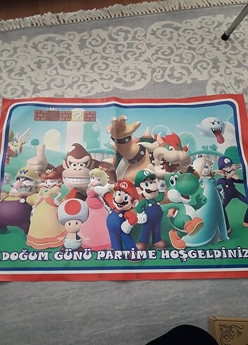  Beden Renk Mario dogum gunu afiş 