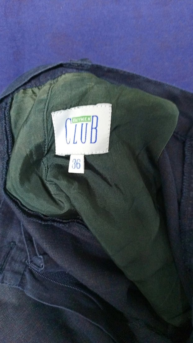 lacivert keten şort - Görsel 2