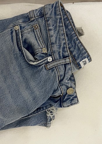 s Beden lacivert Renk ZARA YIRTMAÇLI JEAN