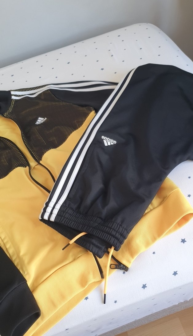 Sarı Siyah Fermuarlı Atletik Ceket - Görsel 2
