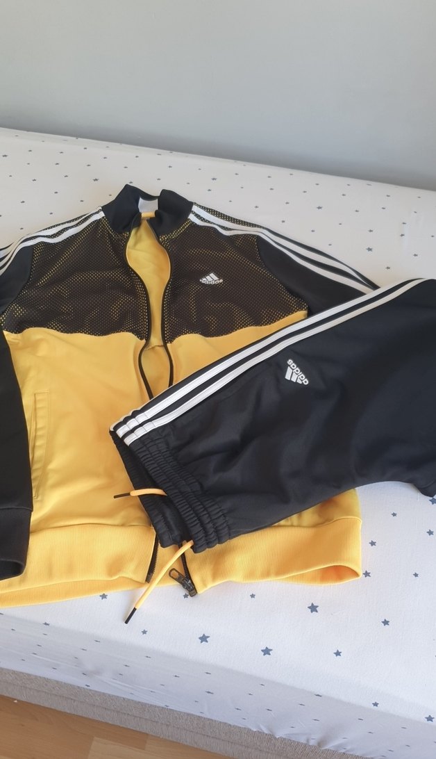 Sarı Siyah Fermuarlı Atletik Ceket - Görsel 3