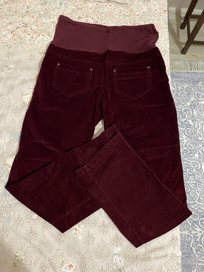 Bordo kadife Hamile Pantolonu - Görsel 2