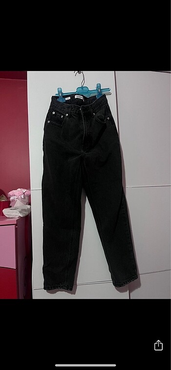 Pull&bear siyah petite mom jean