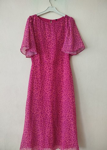 PEMBE DESENLİ A KESİM  ELBİSE - Görsel 6