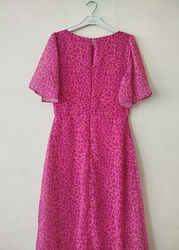 PEMBE DESENLİ A KESİM  ELBİSE - Görsel 9