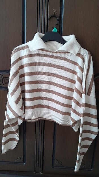 Diğer Polo yaka çizgili bluz crop