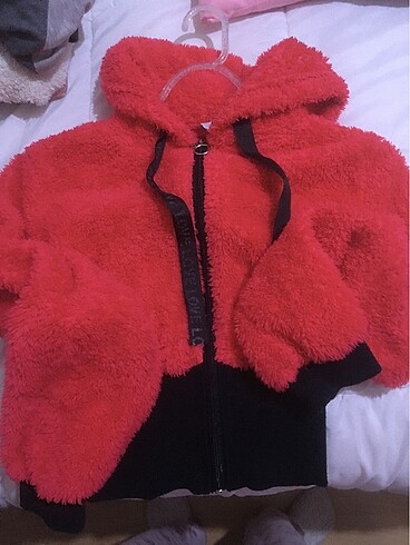 Peluş crop hırka