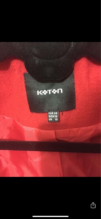 38 Beden kırmızı Renk Koton kaban