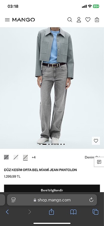 mango gri jean