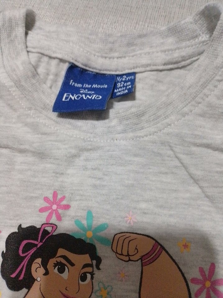 Baskılı Gri Kız Çocuk Tişörtü - Görsel 2