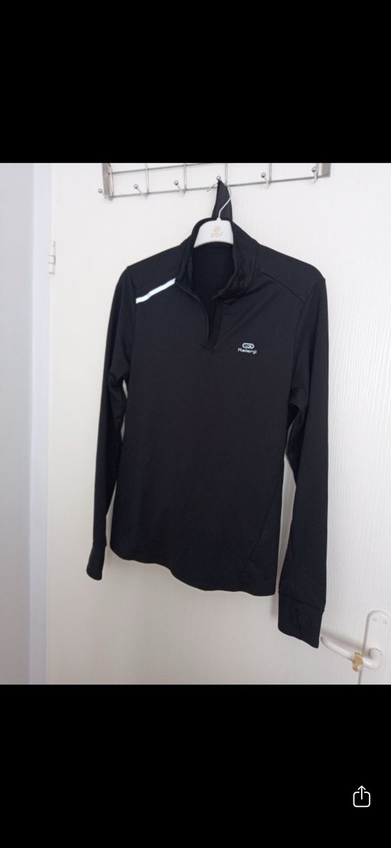 Kalenji Siyah Fermuarlı Erkek Sweatshirt - Görsel 2