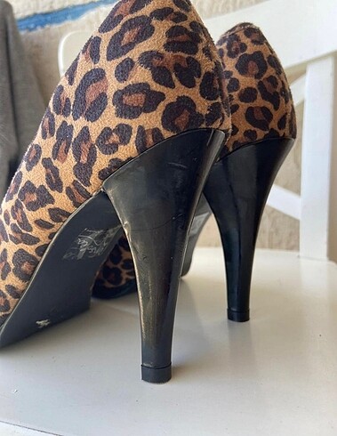 Leopar topuklu platformlu ayakkabı - Görsel 5