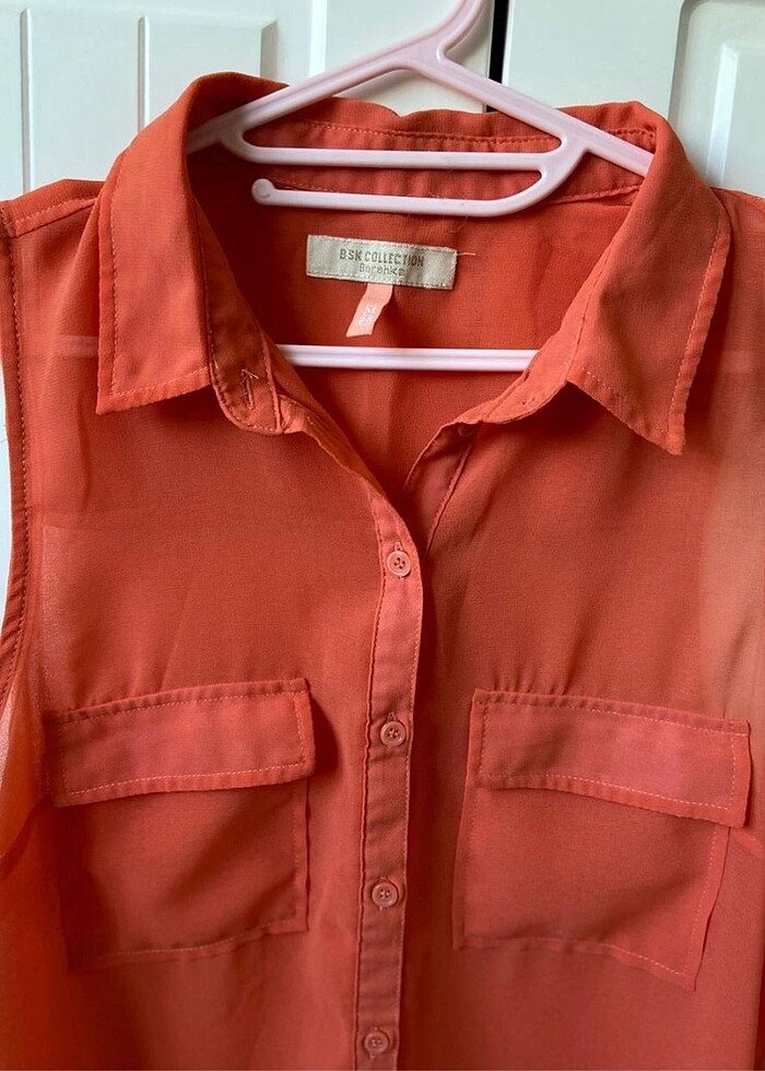 Bershka ince kolsuz gömlek - Görsel 3