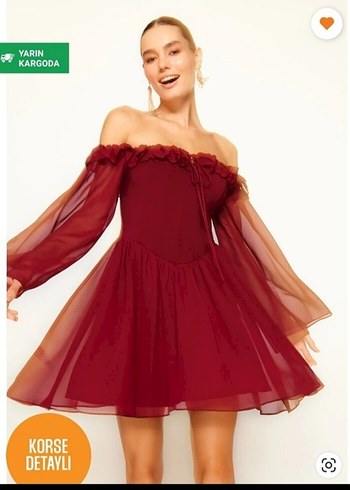 Bordo Straplez Mini Elbise