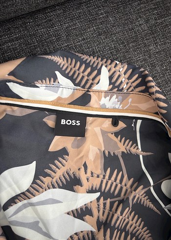 Düğmeli Desenli Kahverengi Erkek Gömlek - Görsel 2