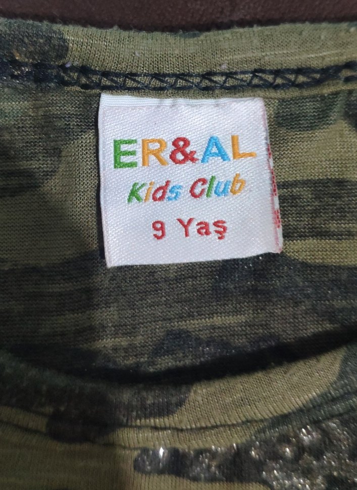 Kız Çocuk Kamuflaj Kısa Kollu Tişört, hediyelidir  - Görsel 2