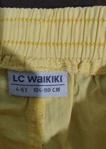 Sarı Keten Rahat Kesim Kız Şortu, hediyelidir  - Görsel 3