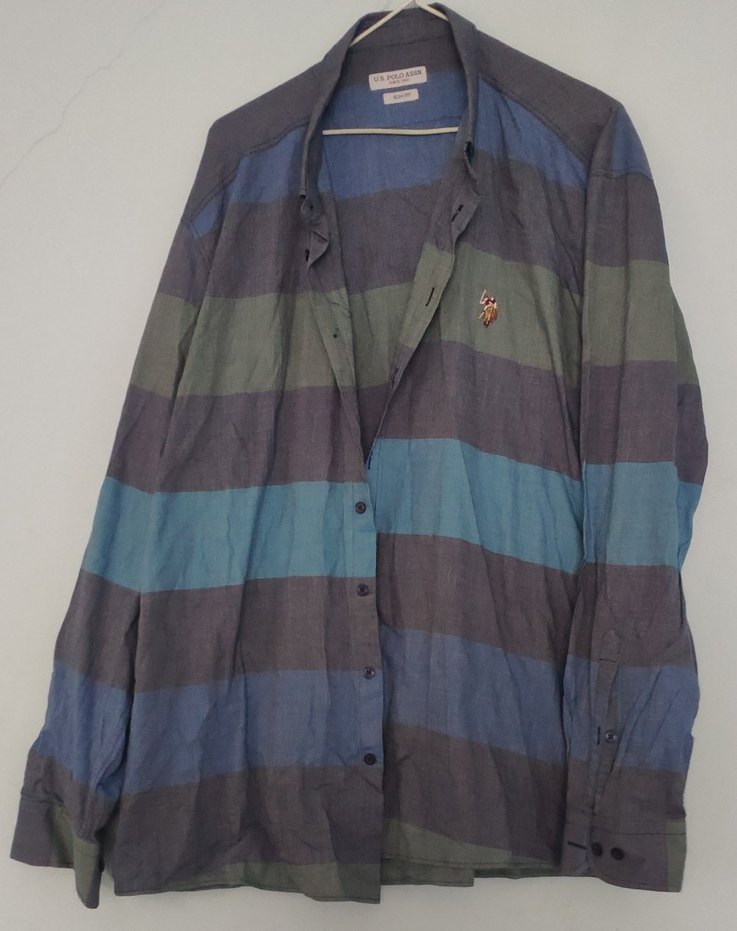 U.S. Polo Assn. Gri Slim Fit Erkek Gömlek - Görsel 5