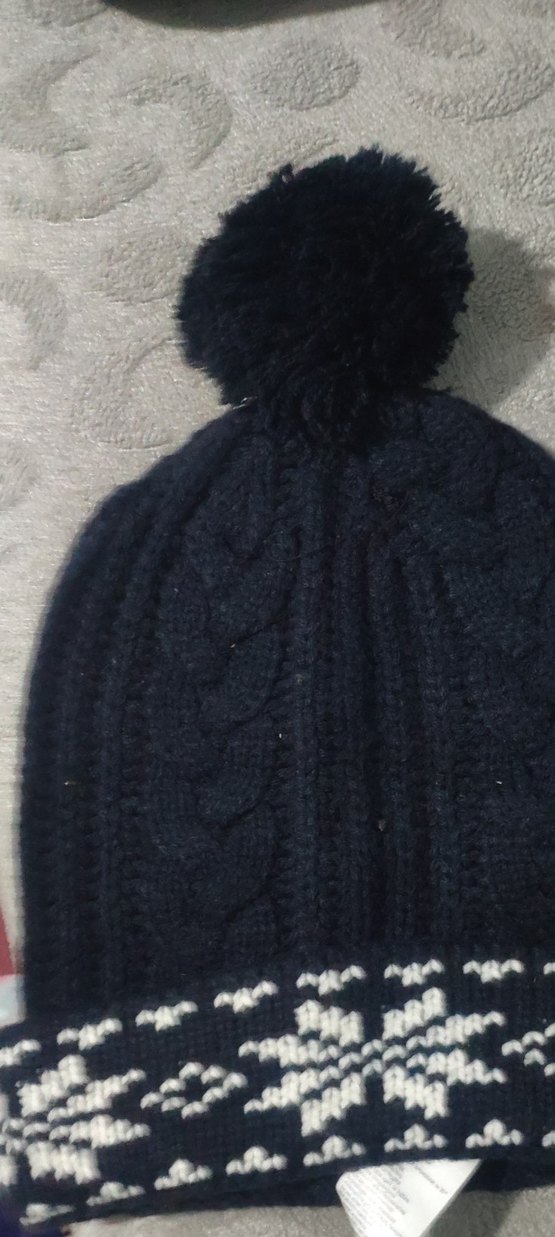 Kadın Koyu Gri Örgü Ponponlu Bere - Görsel 3