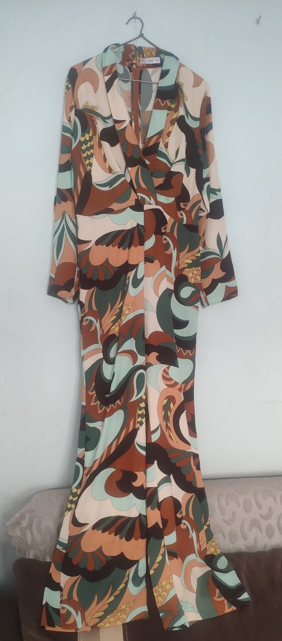 Desenli Uzun Kollu Bohem Kadın Tulum - Görsel 2