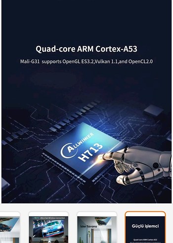 Beyaz Android 11 Bluetooth Projeksiyon Cihazı - Görsel 3