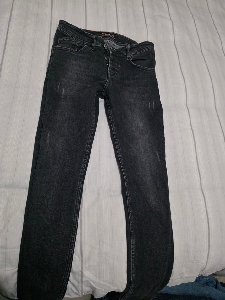 Gri erkek Kot Pantolon Kemerli Regular Fit - Görsel 3