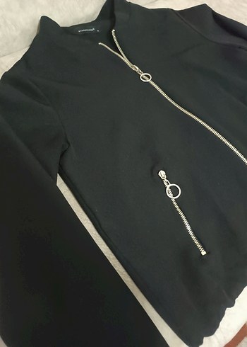 Atmosphere Siyah Fermuarlı Kadın Sweatshirt