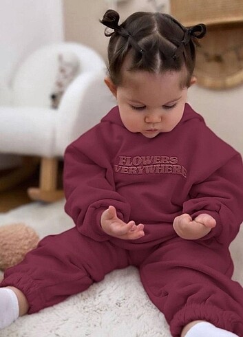 Zara Bordo Sloganlı Takım (5-6 yaş)