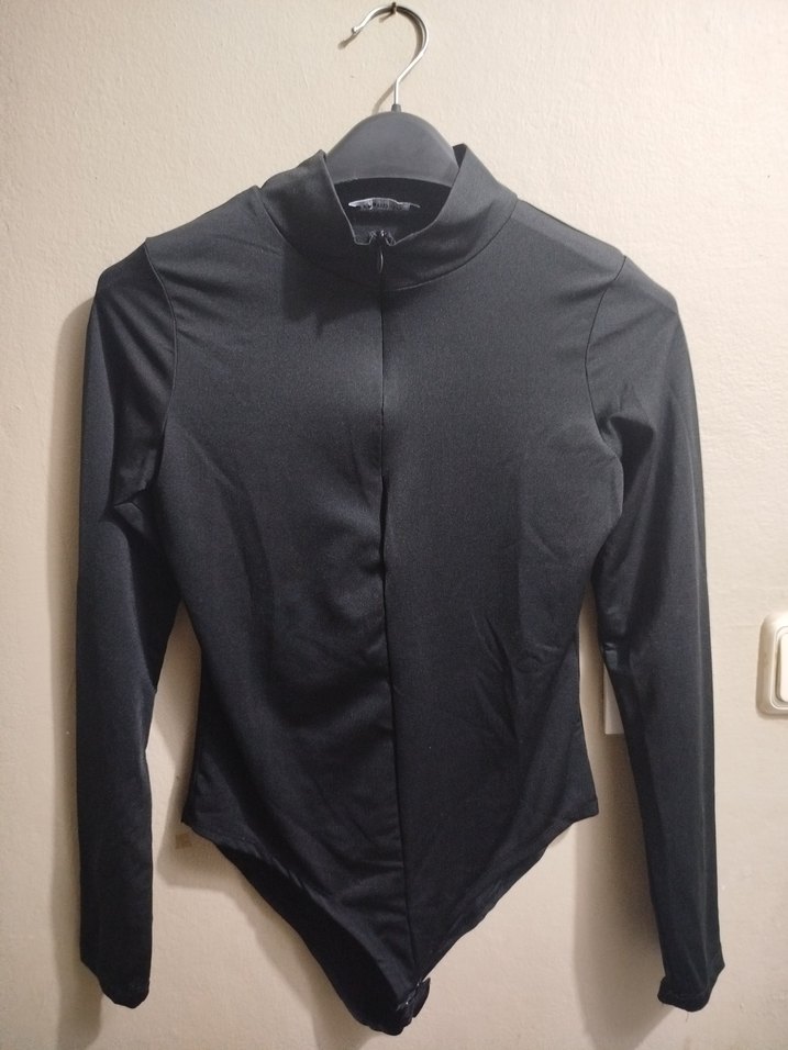 Fermuarlı Siyah Uzun Kollu Kadın Bluz - Görsel 2