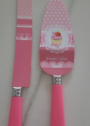 Beden Pastel Pembe Pasta Servis Bıçağı Seti
