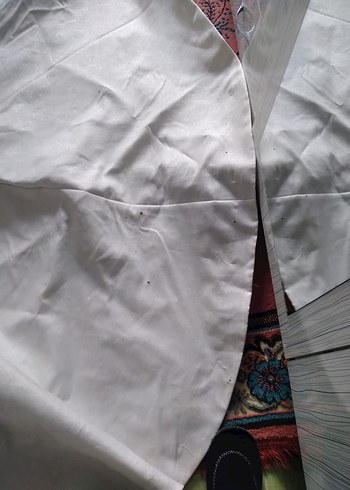 Parlak Beyaz Uzun Kollu Prenses Gelinlik - Görsel 3