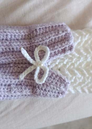 Bohem Stil Örgü Parmaksız Kadın Eldiveni - Görsel 3