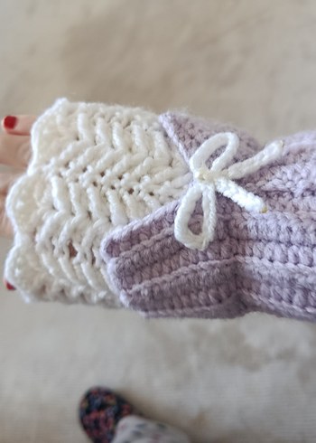 Bohem Stil Örgü Parmaksız Kadın Eldiveni - Görsel 7