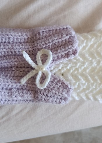 Bohem Stil Örgü Parmaksız Kadın Eldiveni - Görsel 2