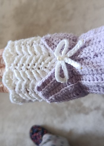 Bohem Stil Örgü Parmaksız Kadın Eldiveni - Görsel 4